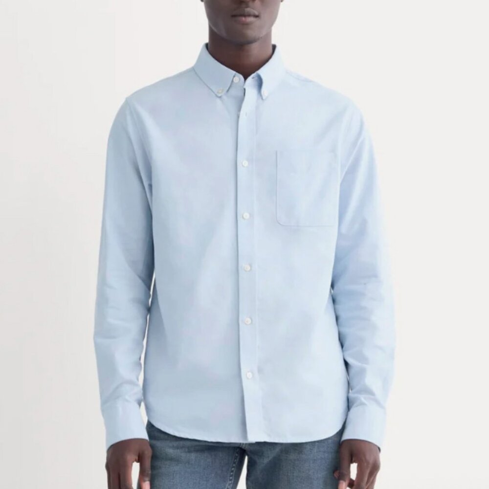 Everlane Uniform Men's Cotton Classic Oxford Button Down Shirt Light Blue Small